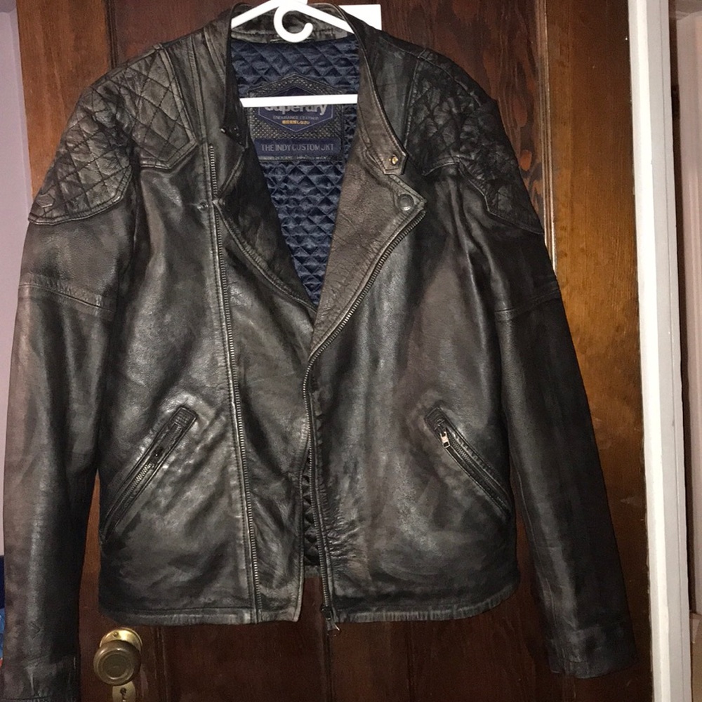 Super dry leather biker jacket
